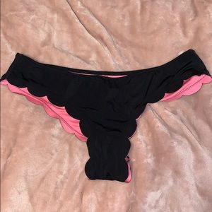 PINK scalloped bathing suit bottoms